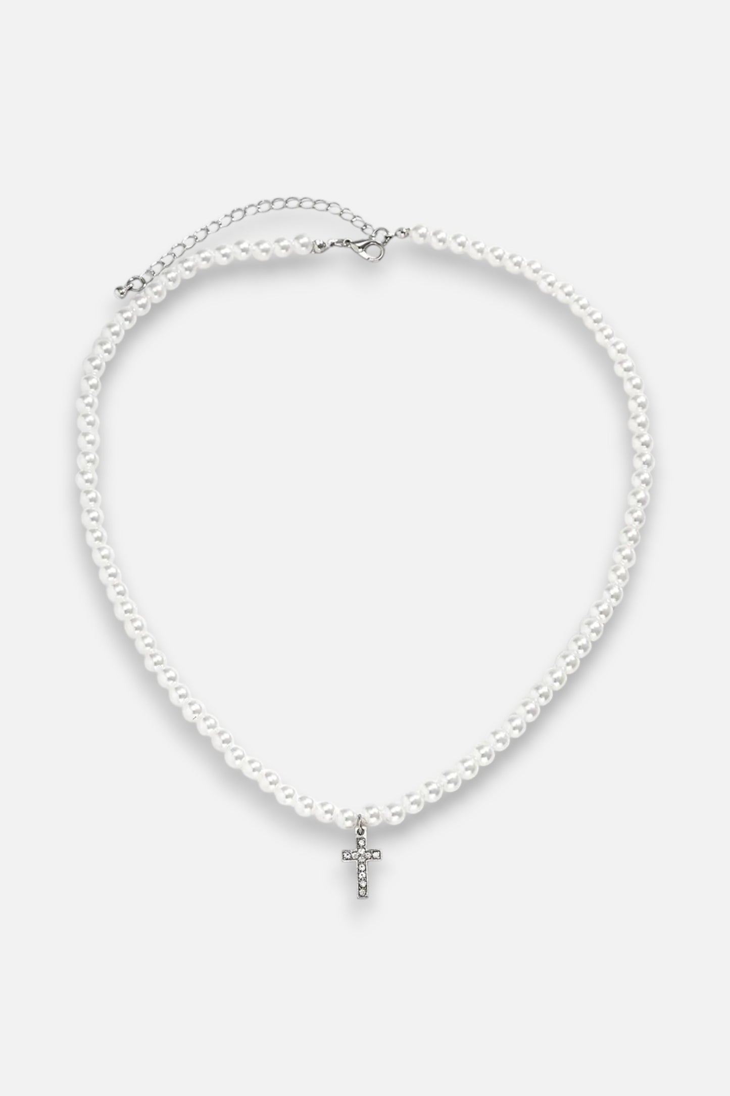 COLLIER DE PERLES CROIX FABIO